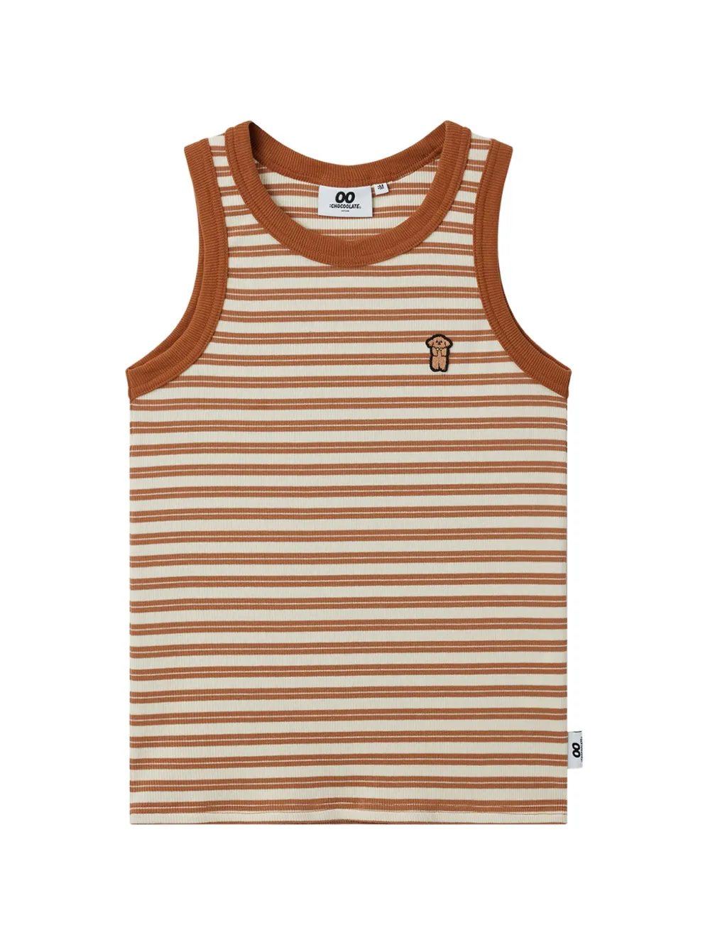 CHOCOOLATE Canotta a righe con ricamo - Marrone