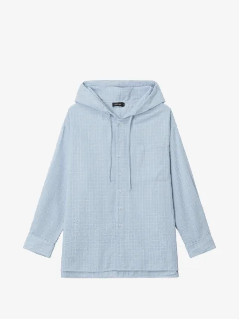 tout a coup hooded long-sleeve shirt