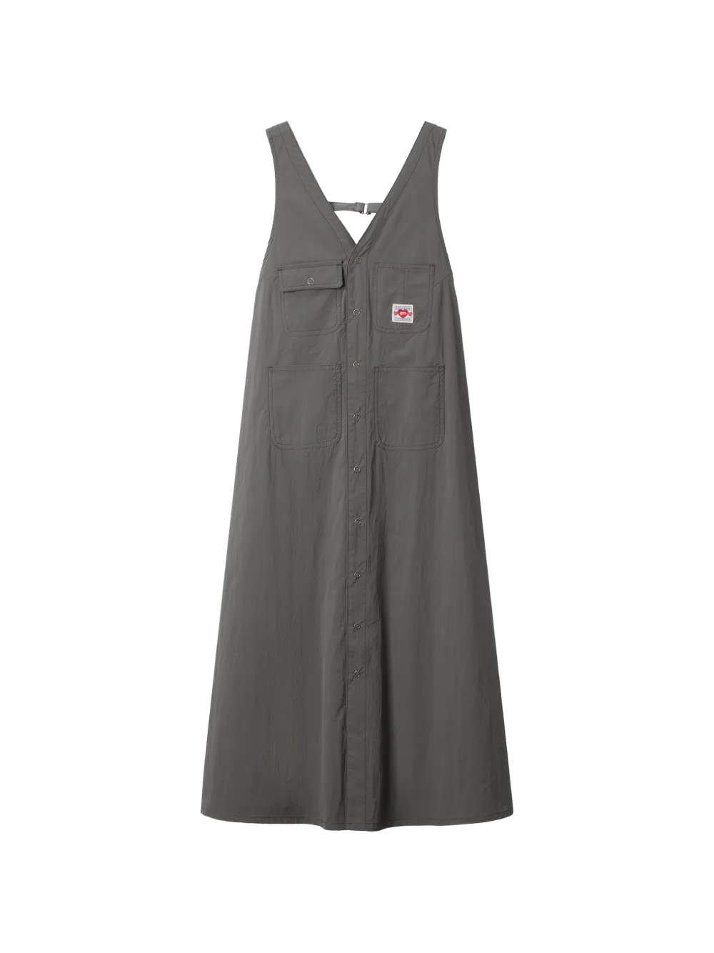 FINGERCROXX Abito midi con scollo a V - Grigio