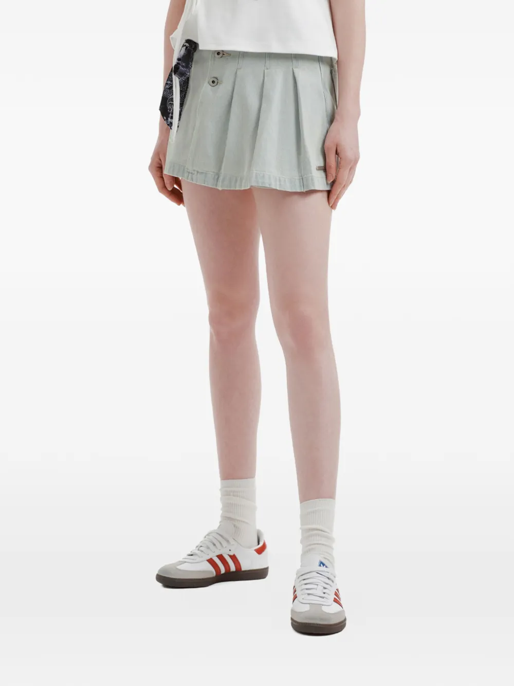  Musium Div. Pleated Button Shorts - Blue 