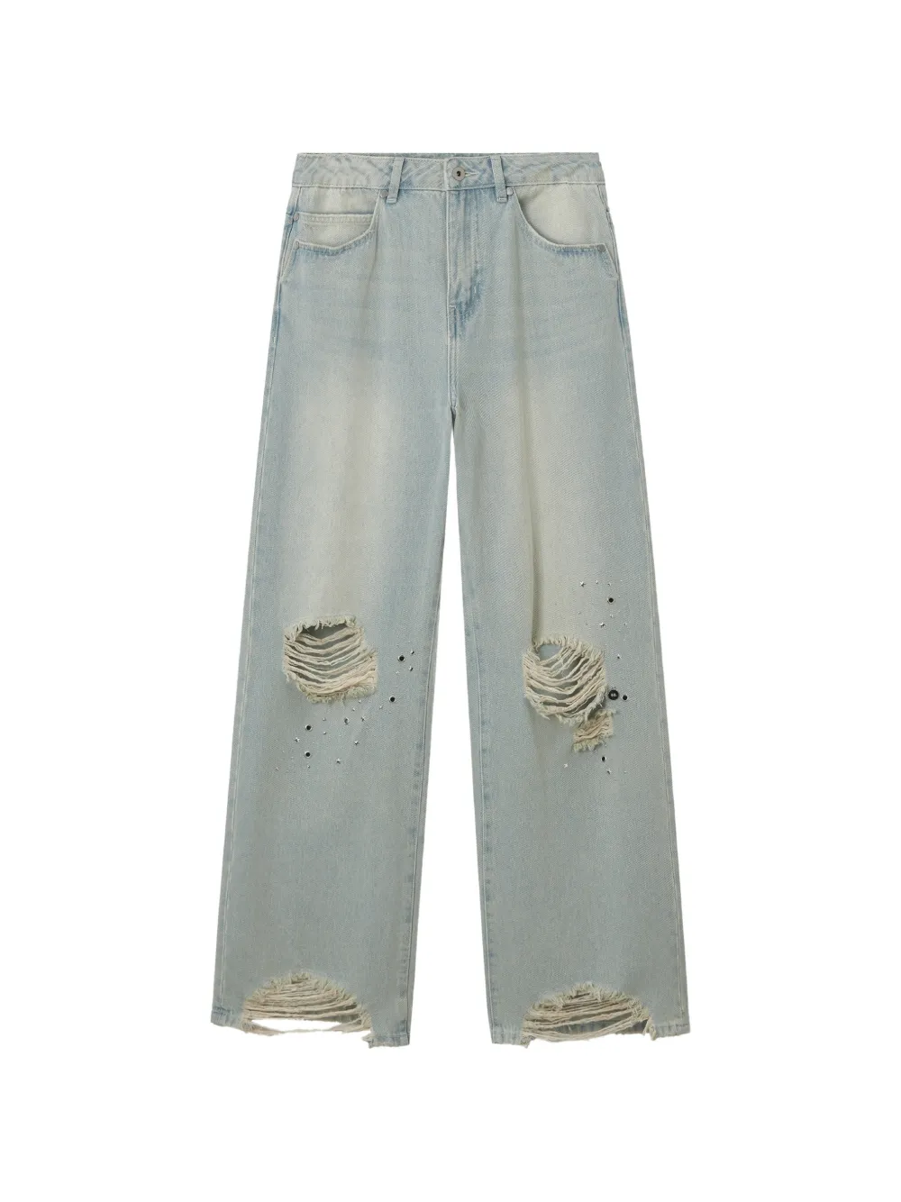 Musium Div. Jeans a gamba ampia con effetto vissuto - Blu