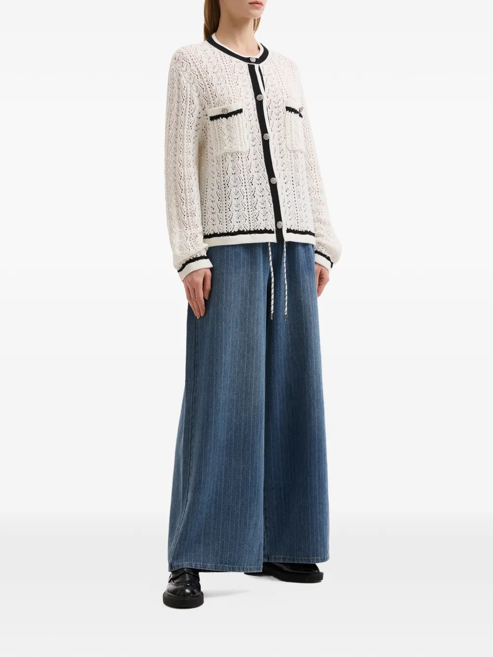  B+ab Drawstring-fastening Pinstripe Trousers - Blue 