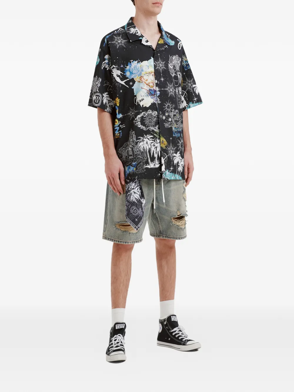  Musium Div. Graphic Print Shirt - Black 