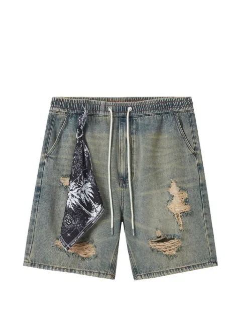 Musium Div. distressed drawstring denim shorts