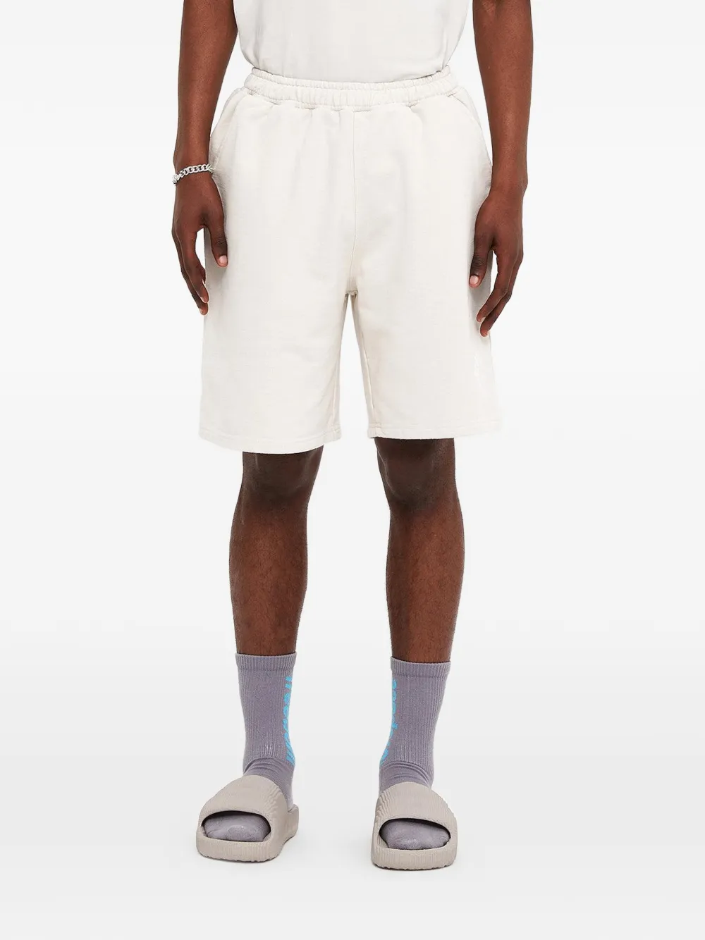 FREEDOM OF SPACE logo track shorts - Nude