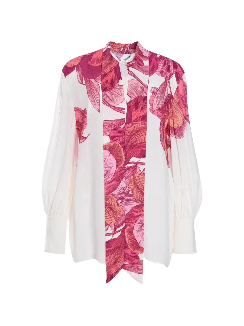 SIMONA CORSELLINI floral-print self-tie blouse - White
