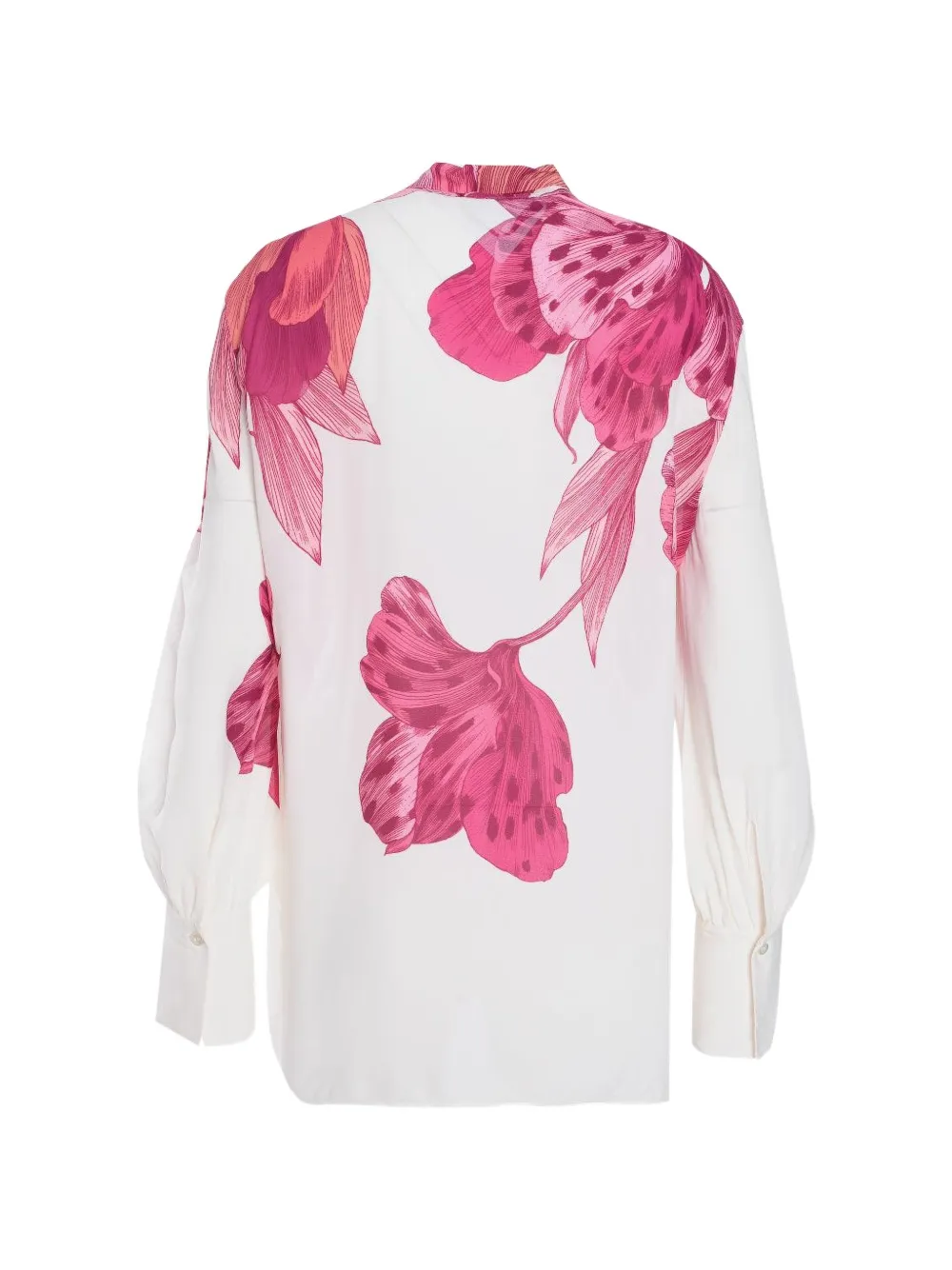 SIMONA CORSELLINI Gestrikte blouse met bloemenprint Wit