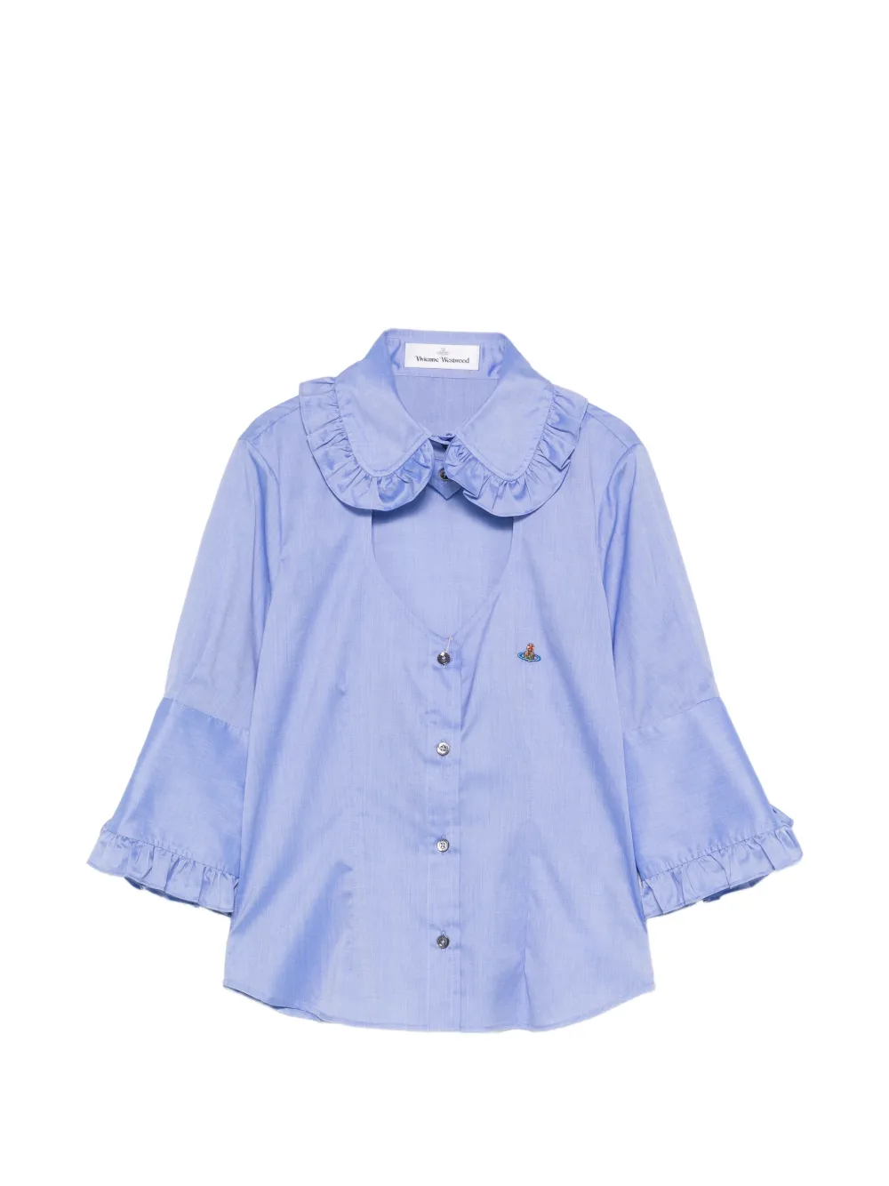 Vivienne Westwood ruffled cutout shirt - Blu