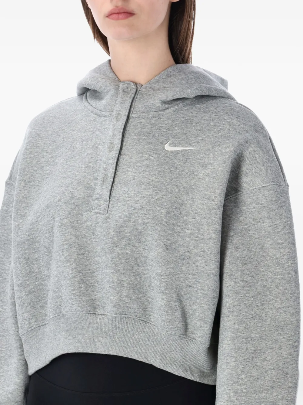 Nike Cropped hoodie met knopen Grijs