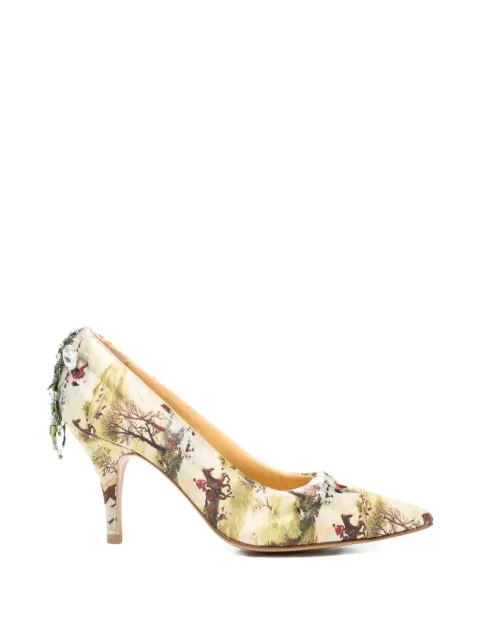 Undercover beaded-embellishment printed pumps