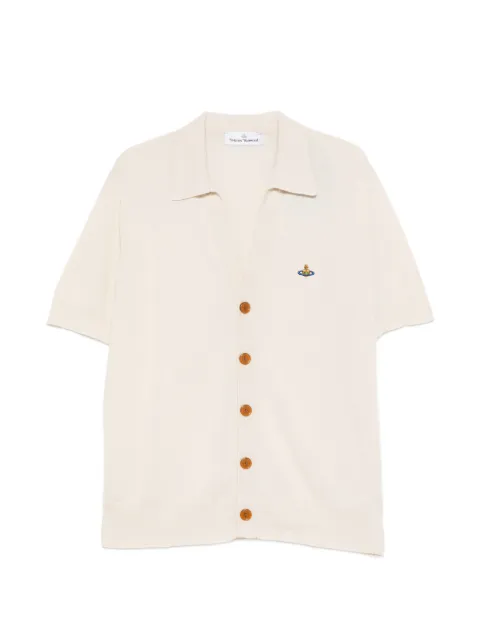 Vivienne Westwood button-fastening logo-embroidered polo cardigan