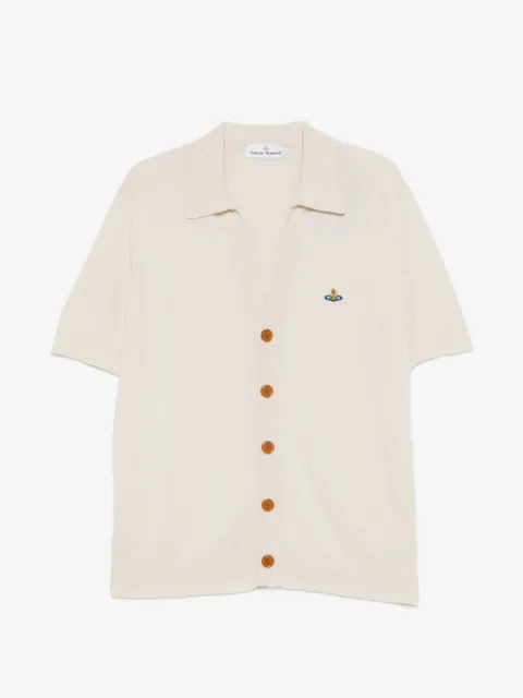Vivienne Westwood button-fastening logo-embroidered polo cardigan
