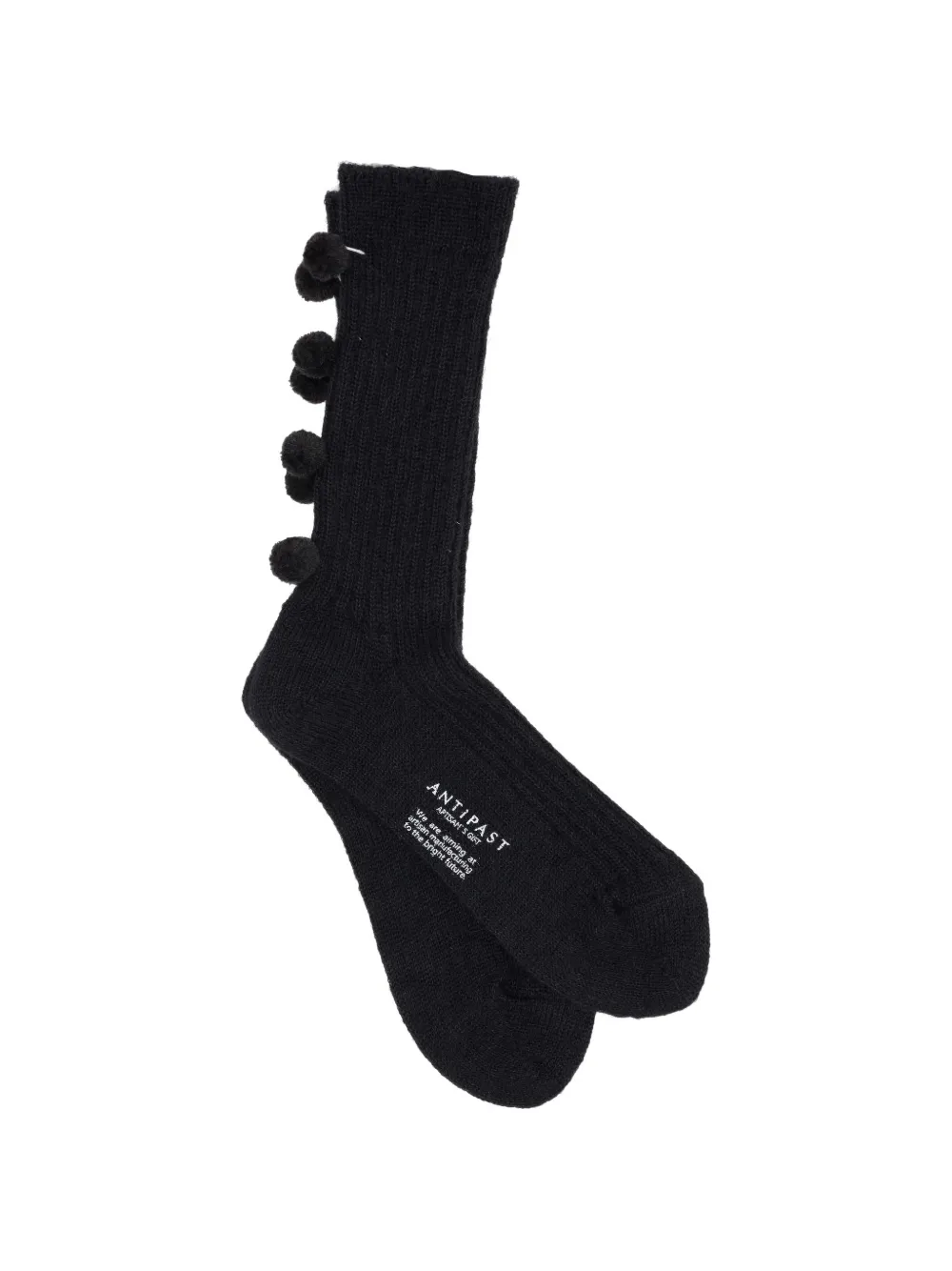 Antipast pompom-detail knitted socks - Nero