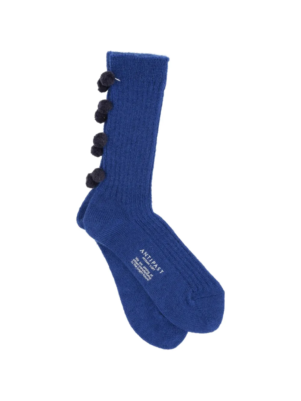 Antipast pompom-details knitted socks - Blau
