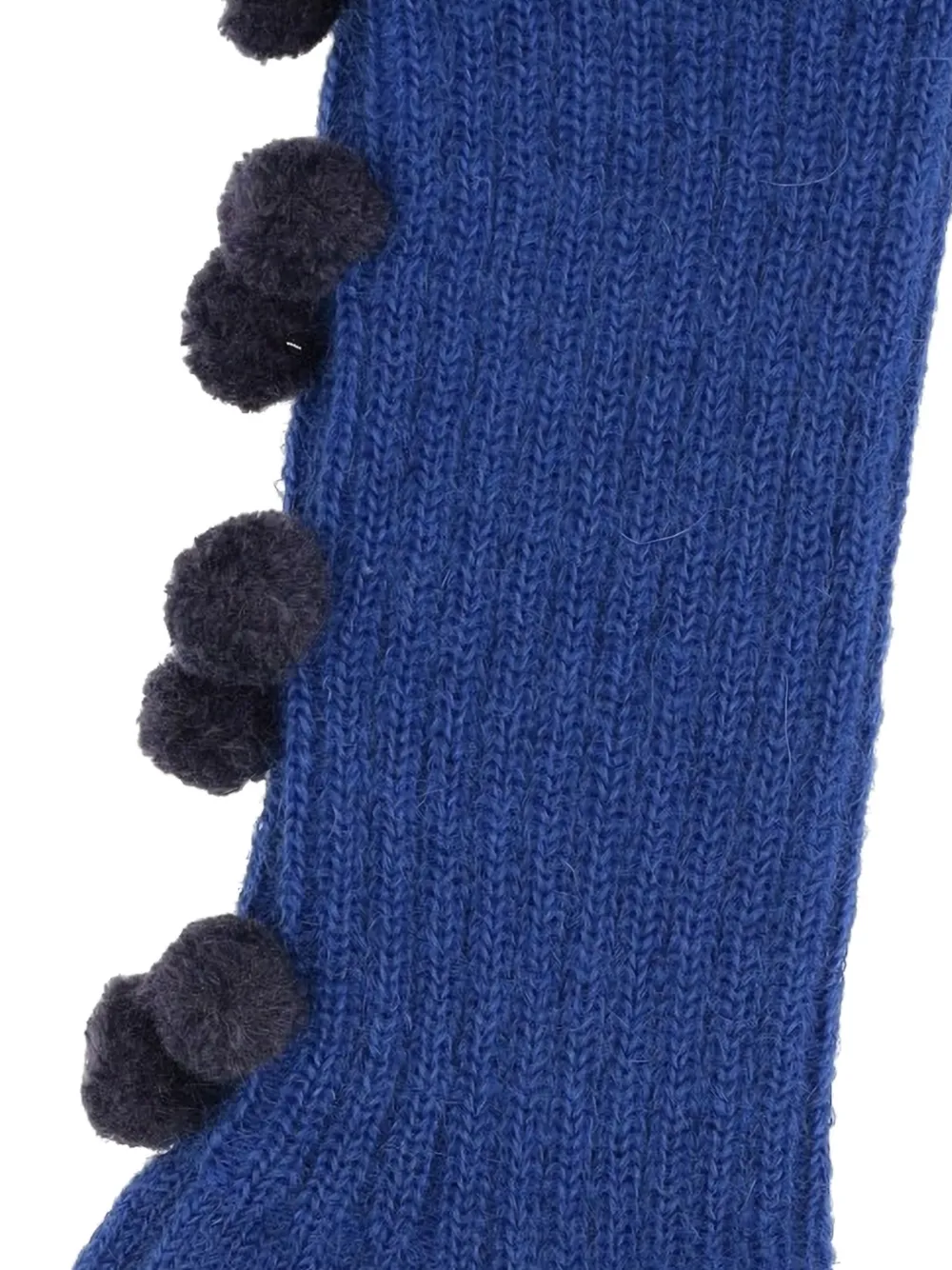 Pompom-Details Knitted Socks
