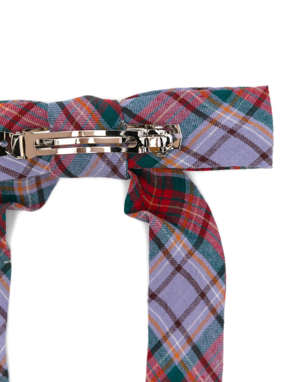Vivienne Westwood Haarspeld met tartan ruit en Orb-detail Paars
