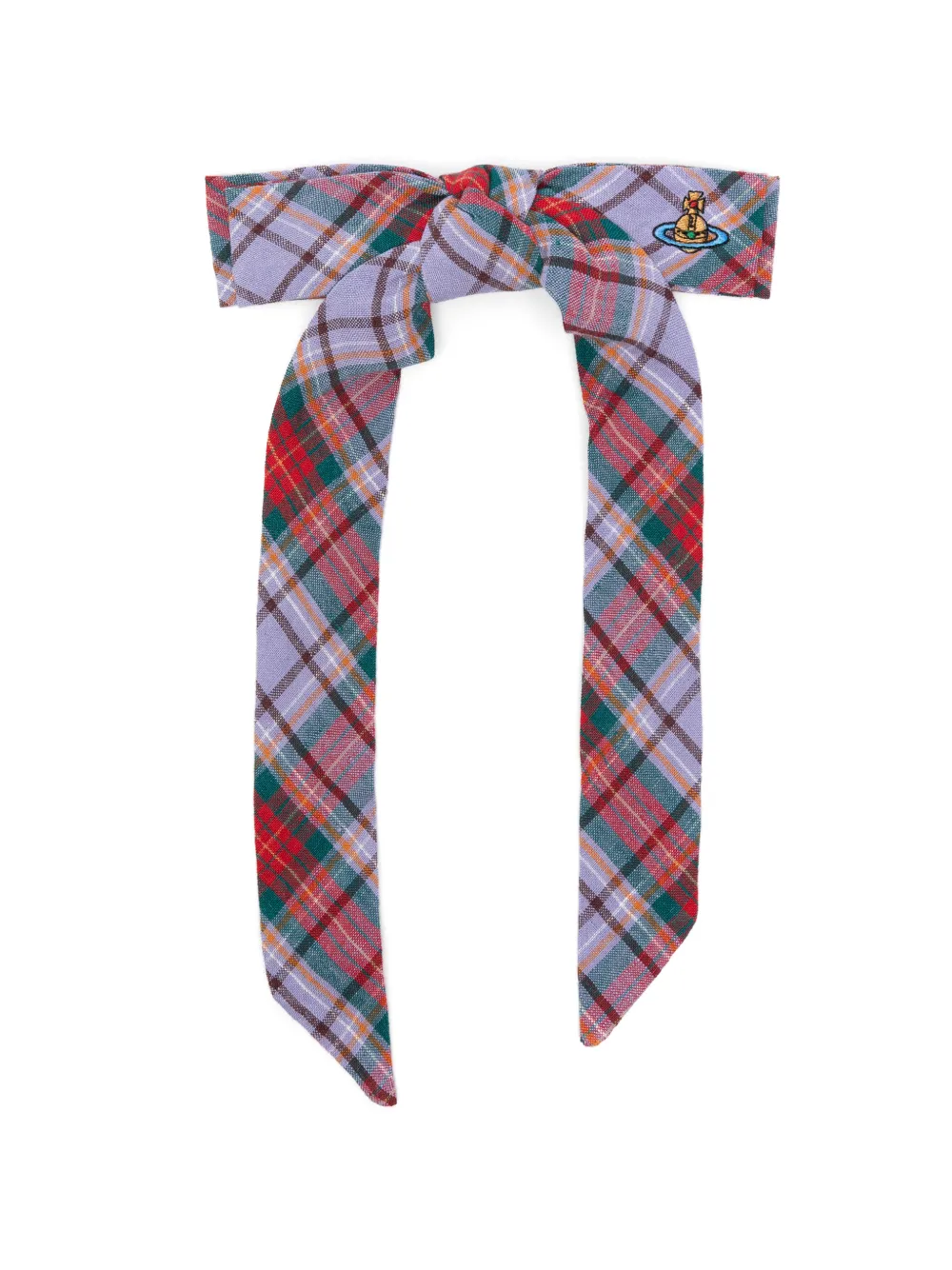 Vivienne Westwood Tartan-pattern Orb-detail Hair Clip In Purple