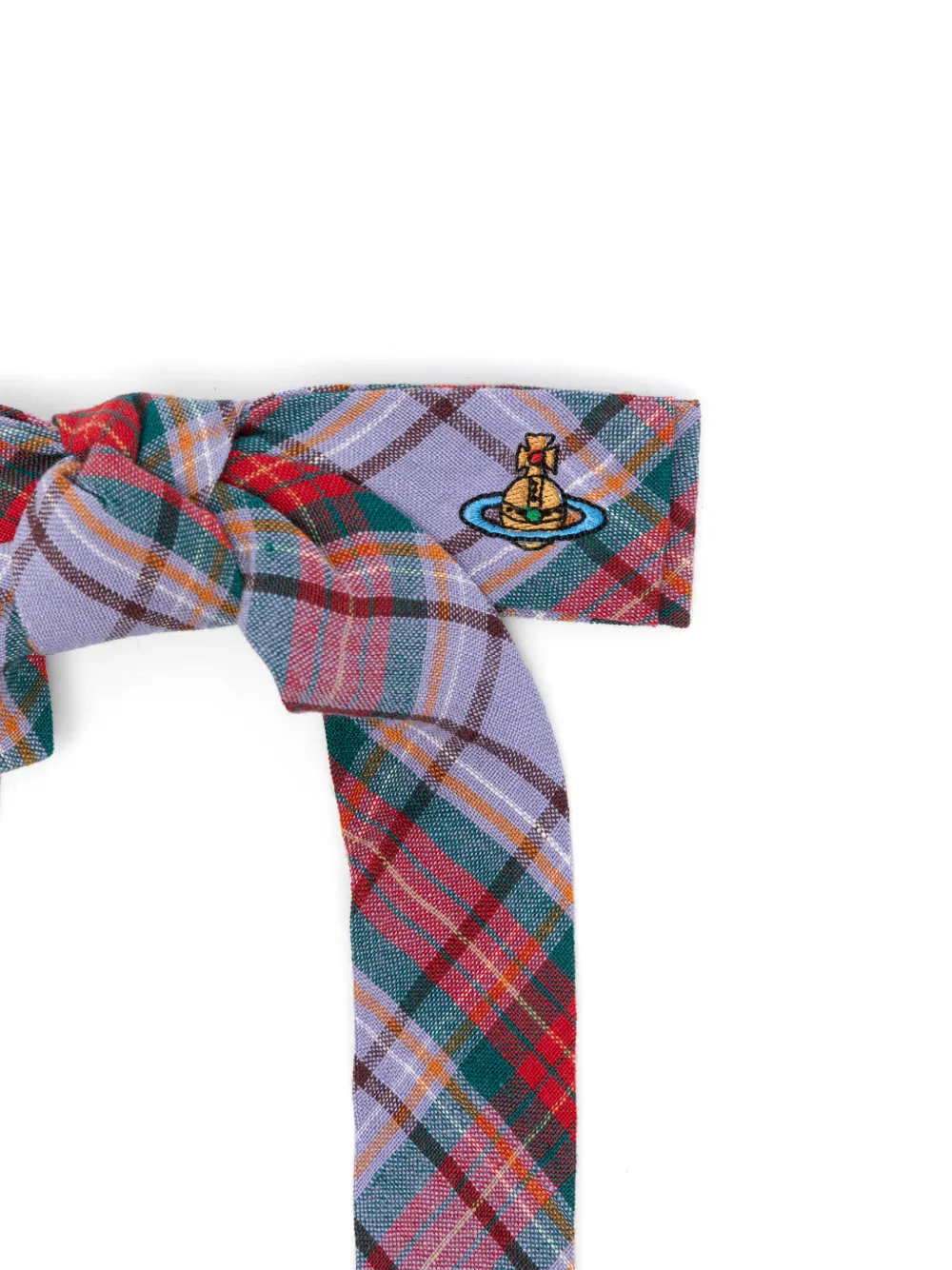 Vivienne Westwood Haarspeld met tartan ruit en Orb-detail Paars