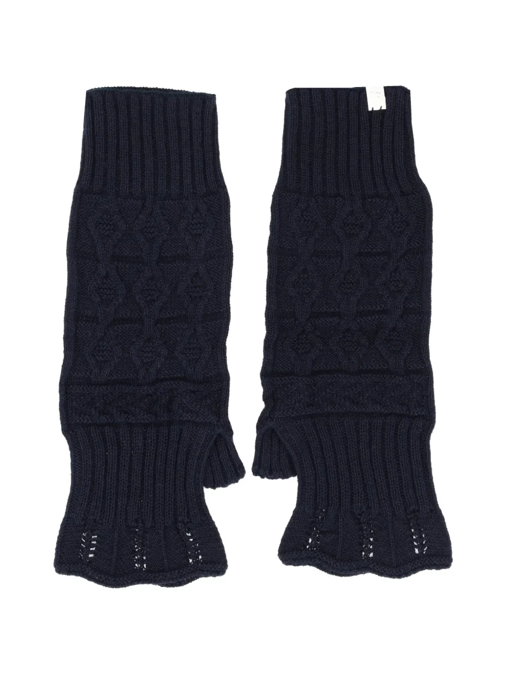 Antipast knit patch-detail gloves - Blu