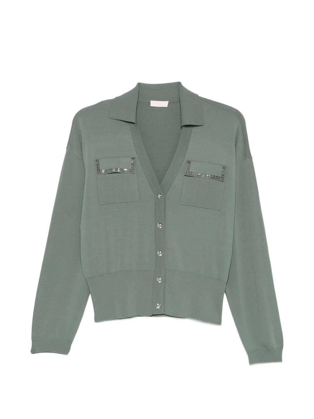 LIU JO pocket embellished cardigan - Verde