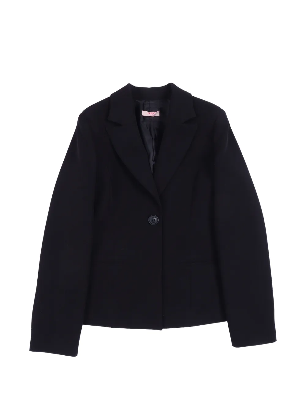Liu Jo Kids logo-plaque single-breasted jacket - Black