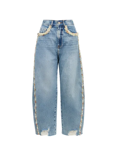 PatBO Camila Coelho distressed beaded trousers