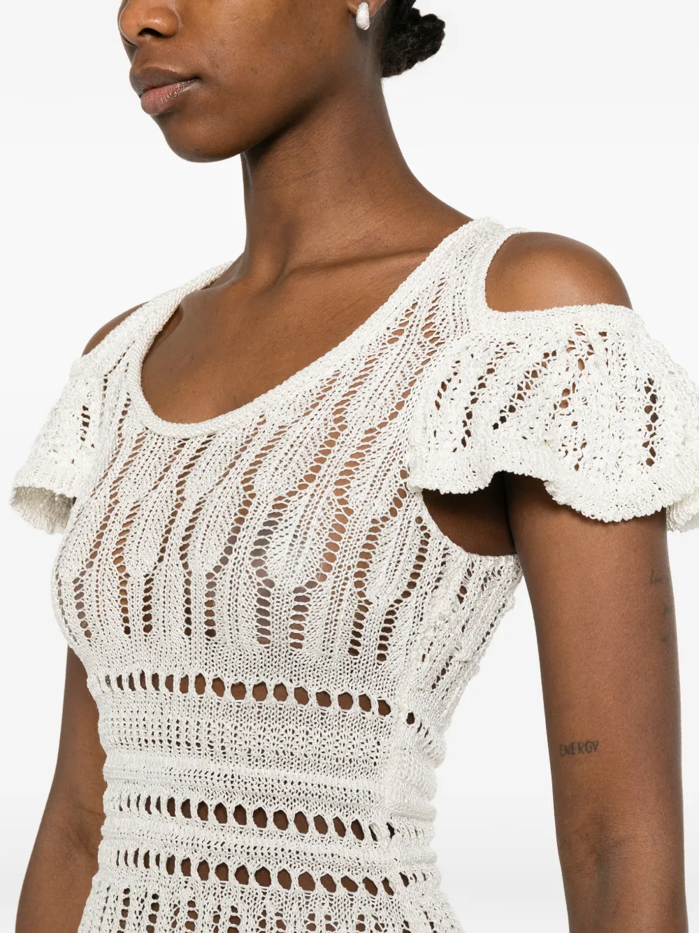JW Anderson Gehaakte jurk met ruches Wit