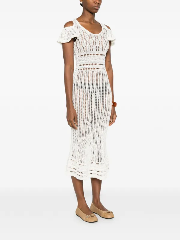 jw anderson crochet dress JW Anderson crochet-knit Midi Dress | Black