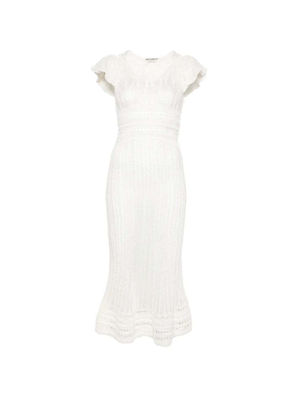 JW Anderson ruffled crochet dress - Bianco