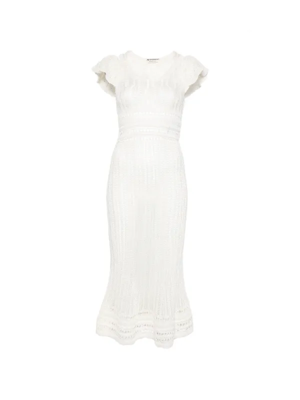jw anderson crochet dress JW Anderson Ruffled Crochet Dress | White