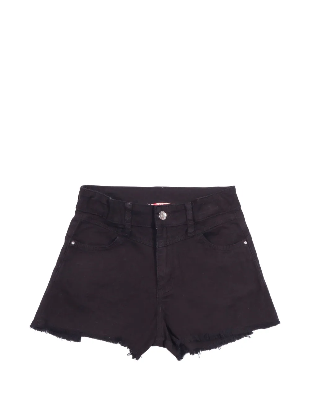 Liu Jo Kids frayed-hem denim shorts - Schwarz
