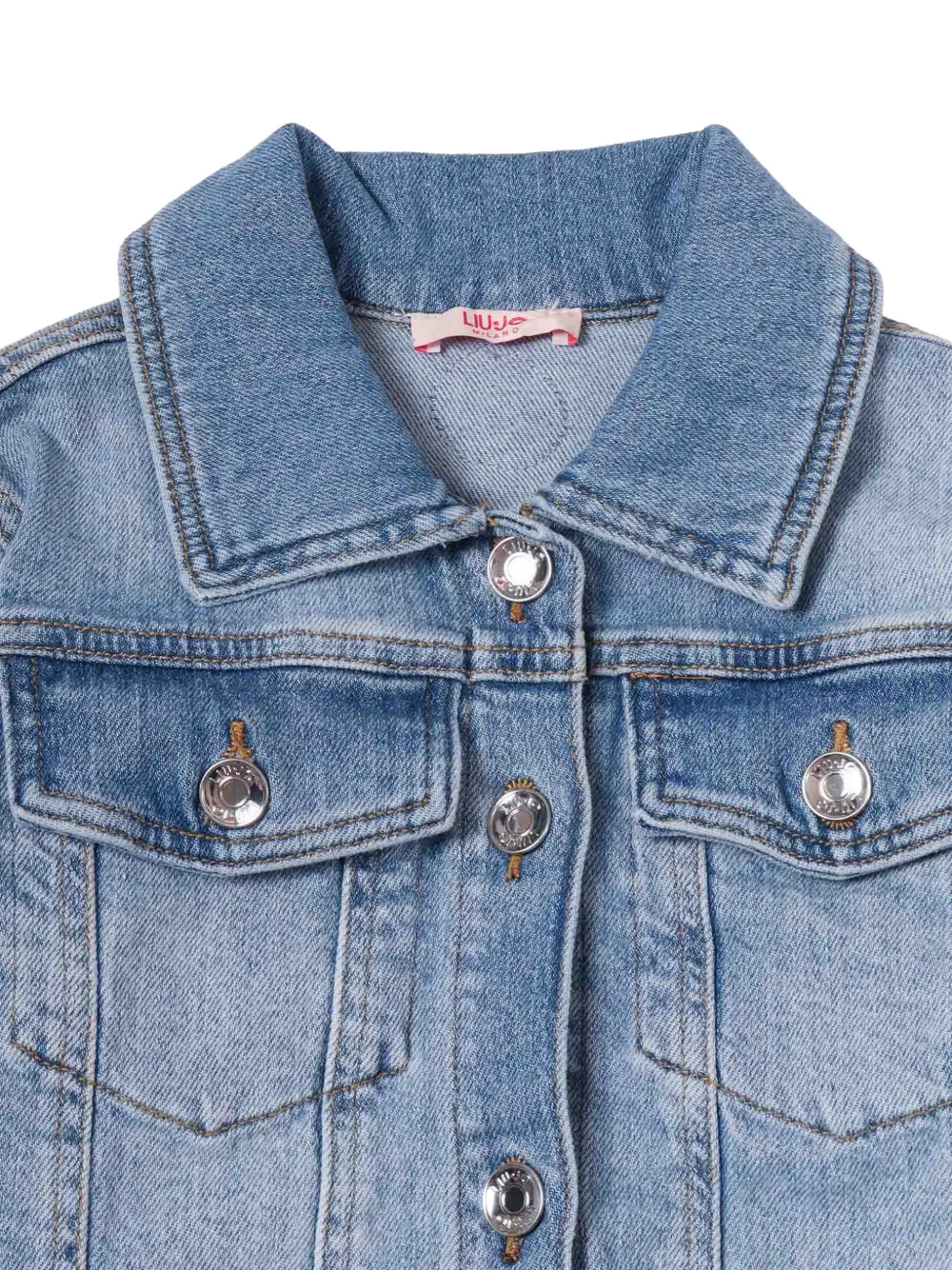 Liu Jo Kids Denim jack met bloemapplicatie Blauw