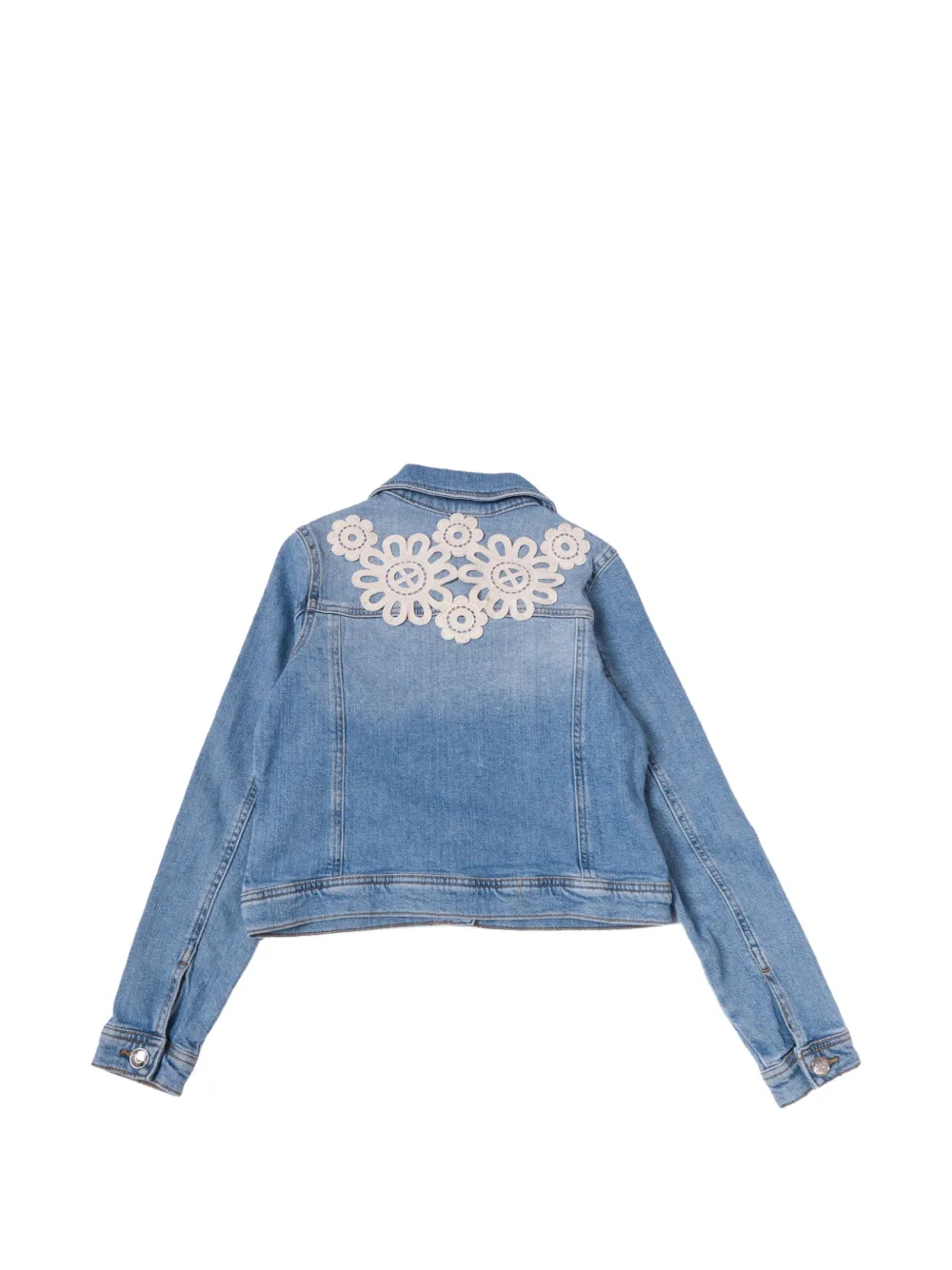 Liu Jo Kids Denim jack met bloemapplicatie Blauw