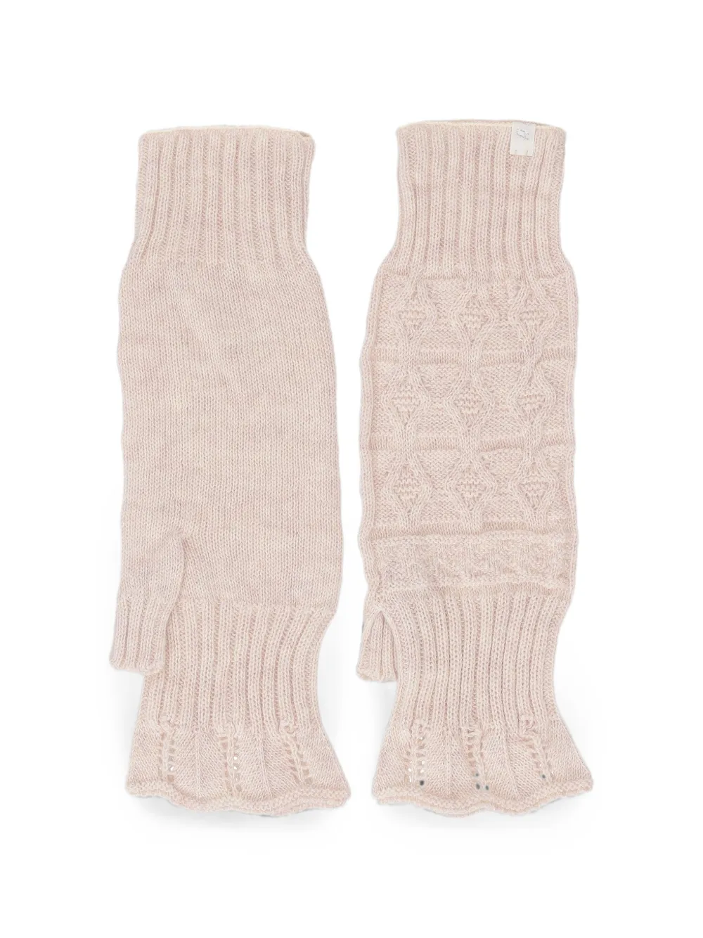 Antipast cable-knit fingerless gloves - Toni neutri