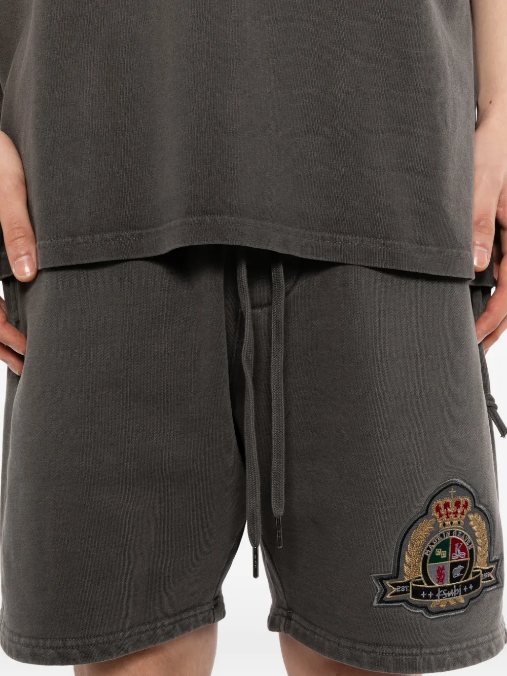 Ksubi Shorts met trekkoord en grafische print Grijs
