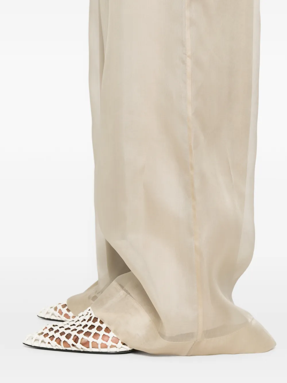 Max Mara Mxeolivi broek met wijde pijpen Beige