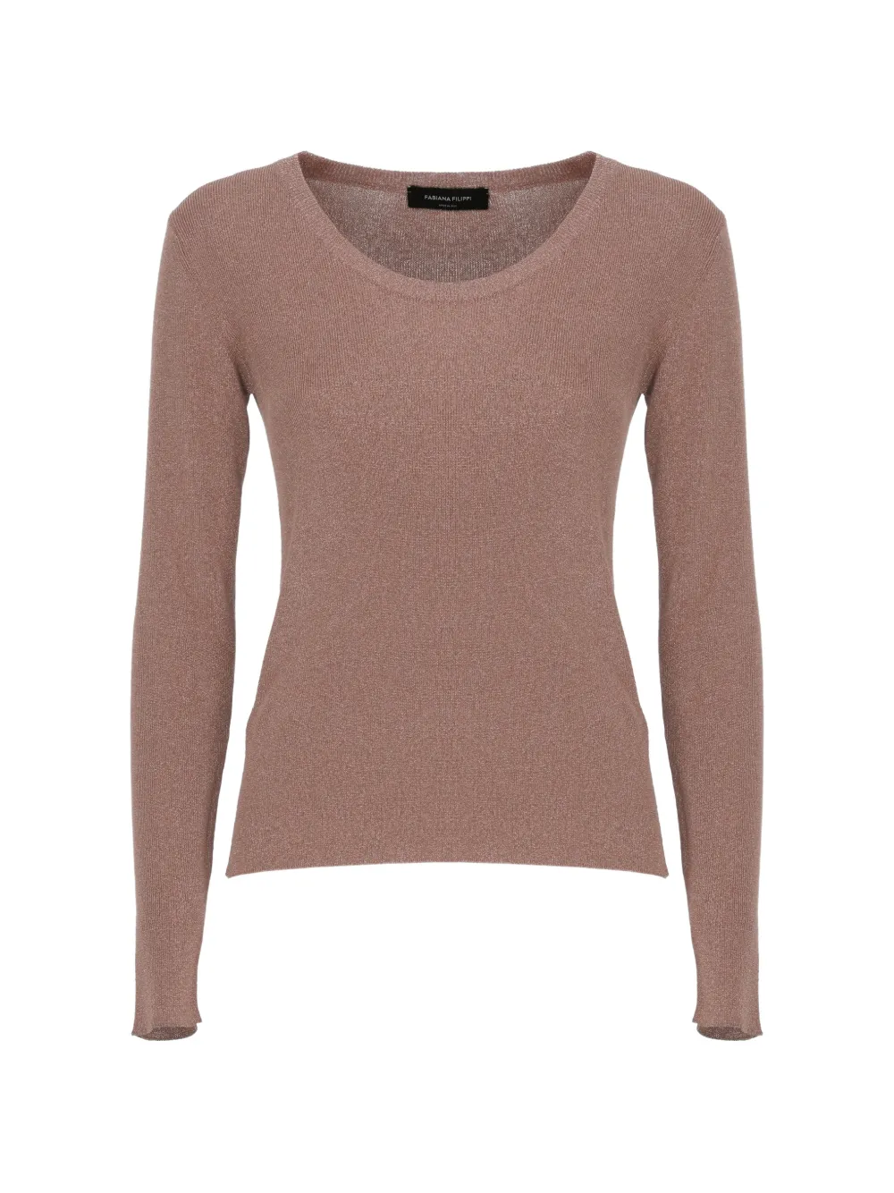 Fabiana Filippi fine-knit long-sleeve sweater - Brown