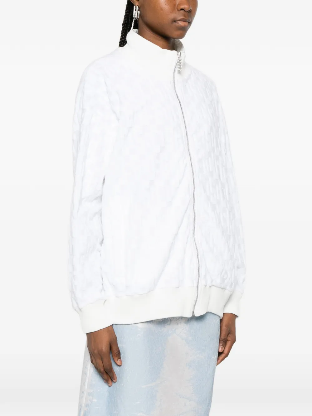  Gcds Textured Zip-fastening Jacket - White 