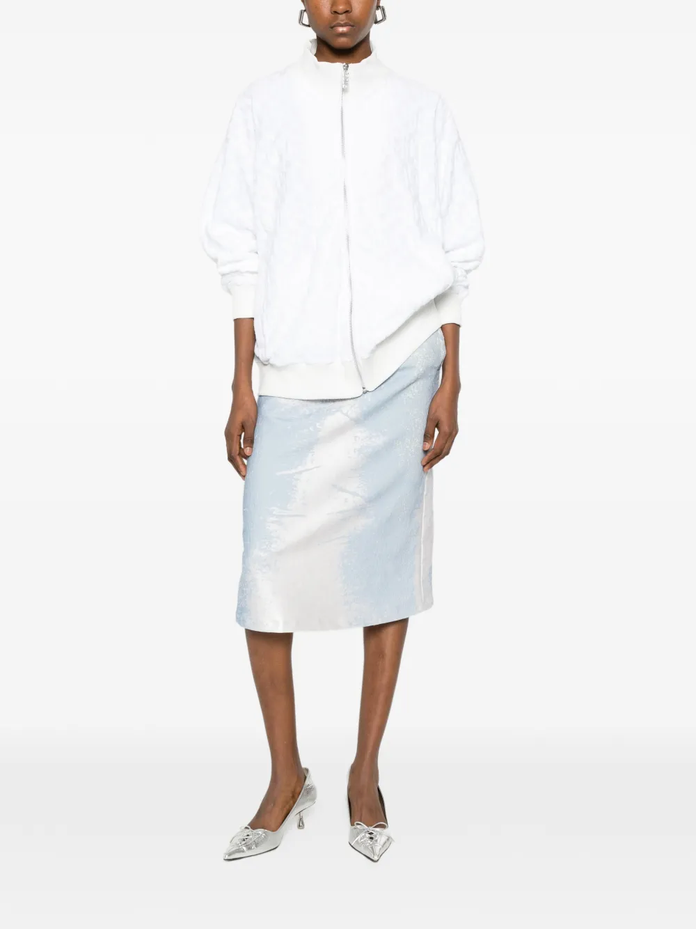  Gcds Textured Zip-fastening Jacket - White 