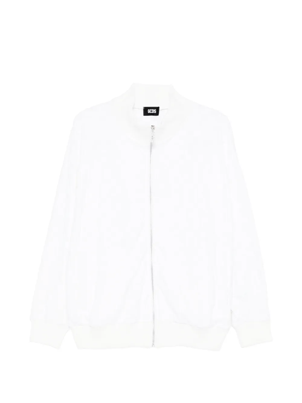 GCDS textured zip-fastening jacket - Weiß