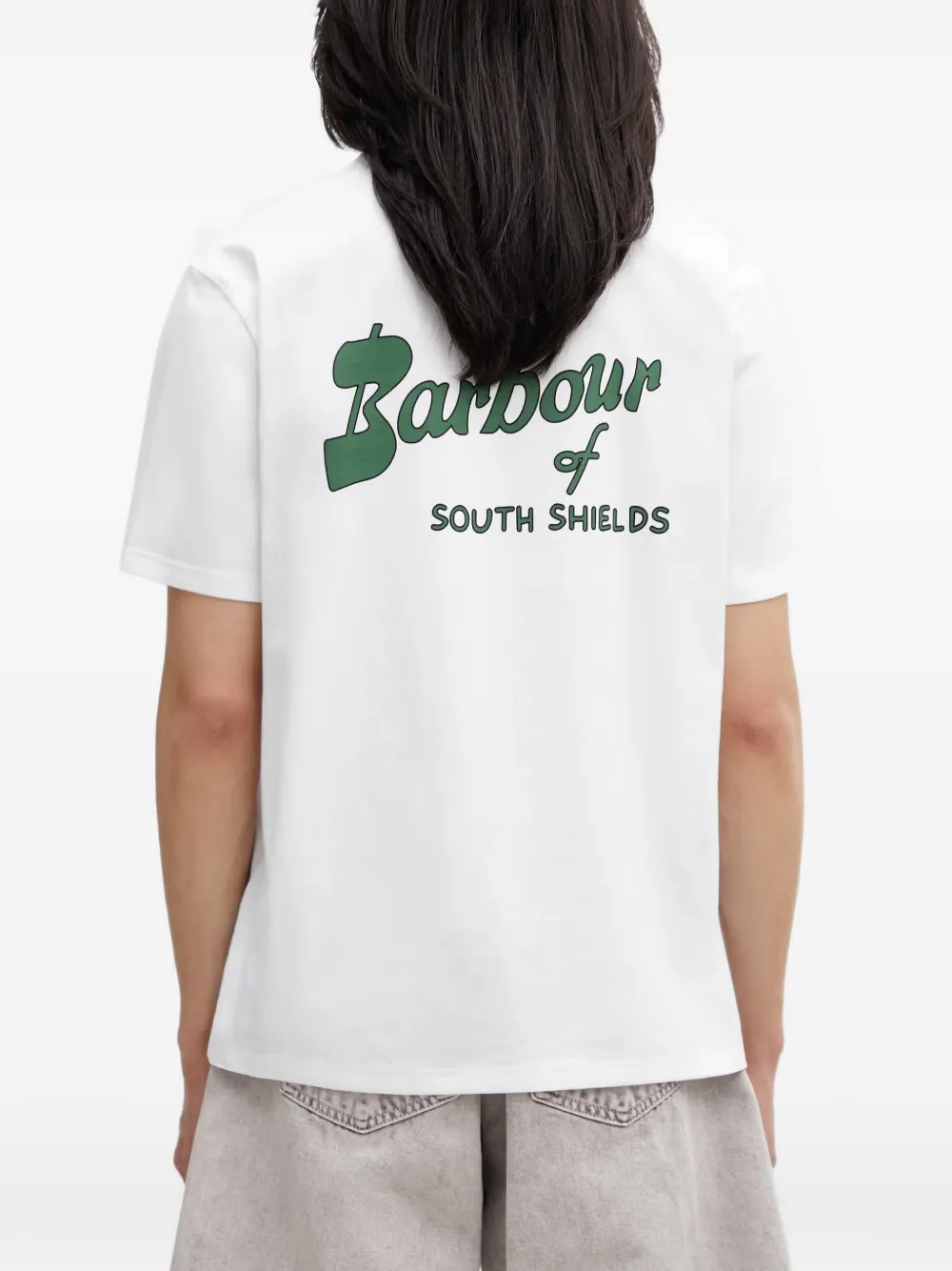 Barbour T-shirt met logoprint Wit