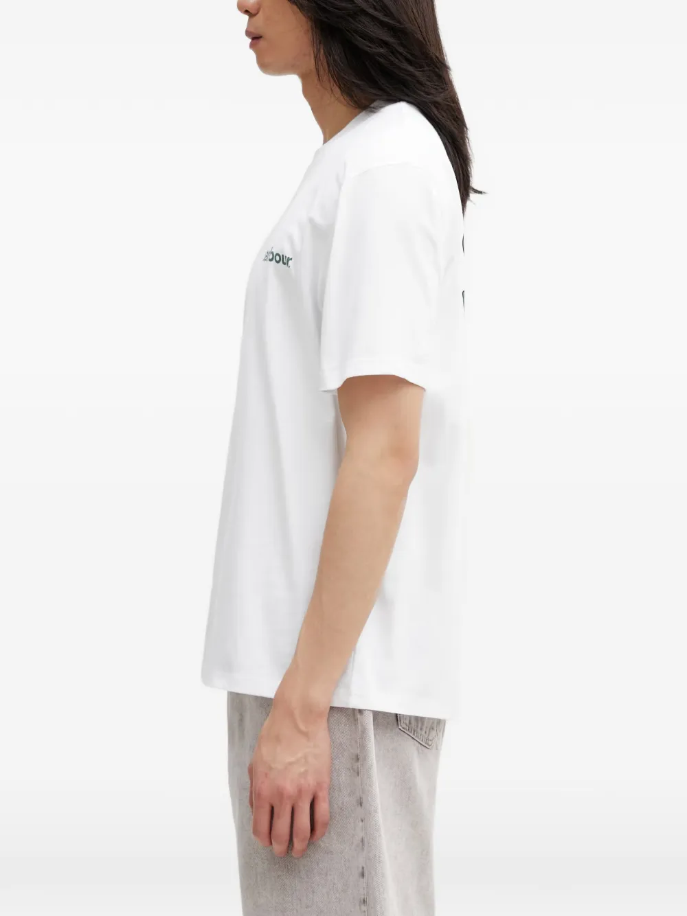 Barbour T-shirt met logoprint Wit