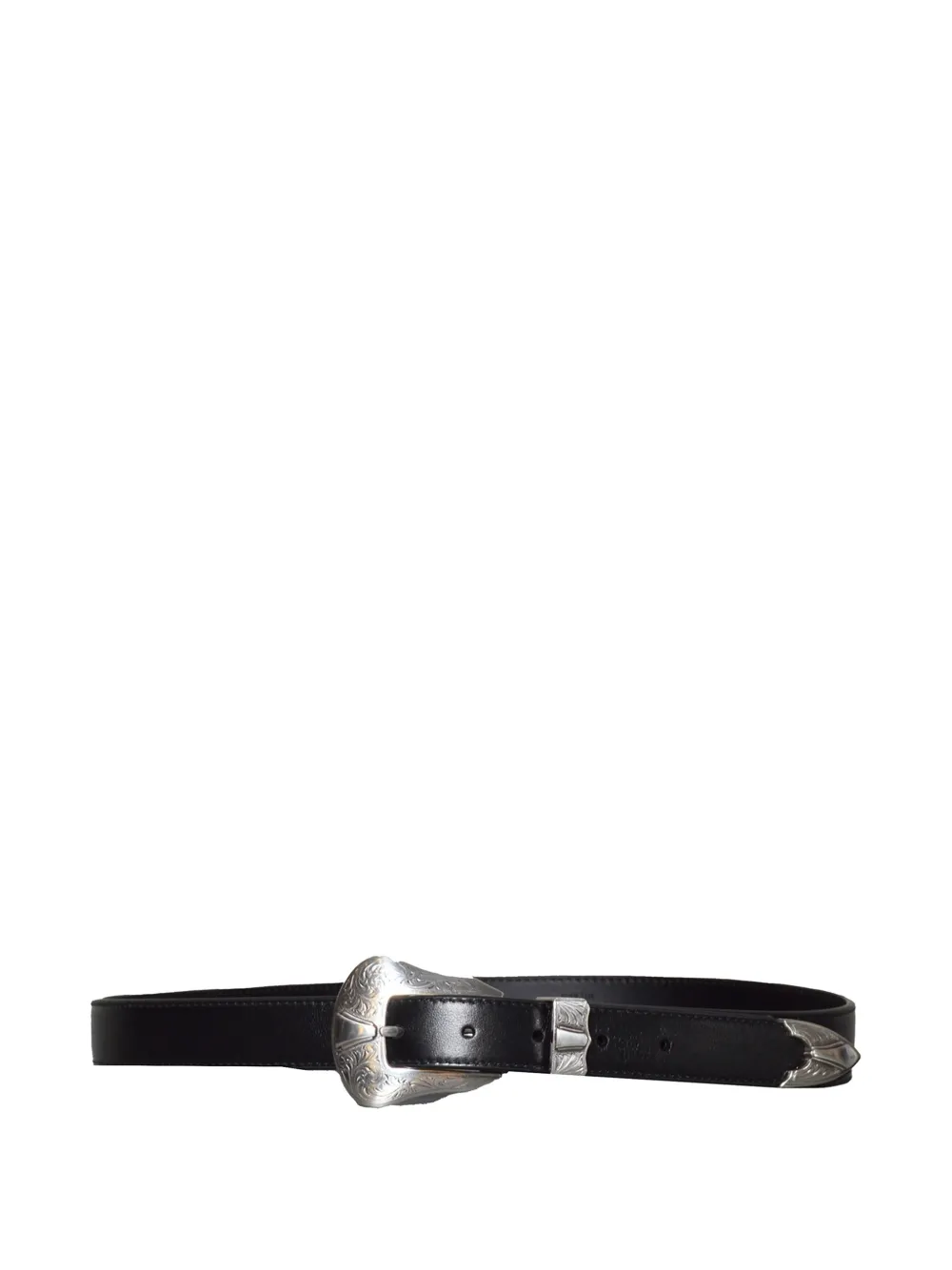 Kate Cate engraved-buckle leather belt - Nero