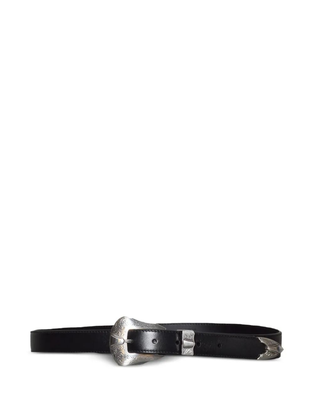 Kate Cate engraved-buckle leather belt - Nero