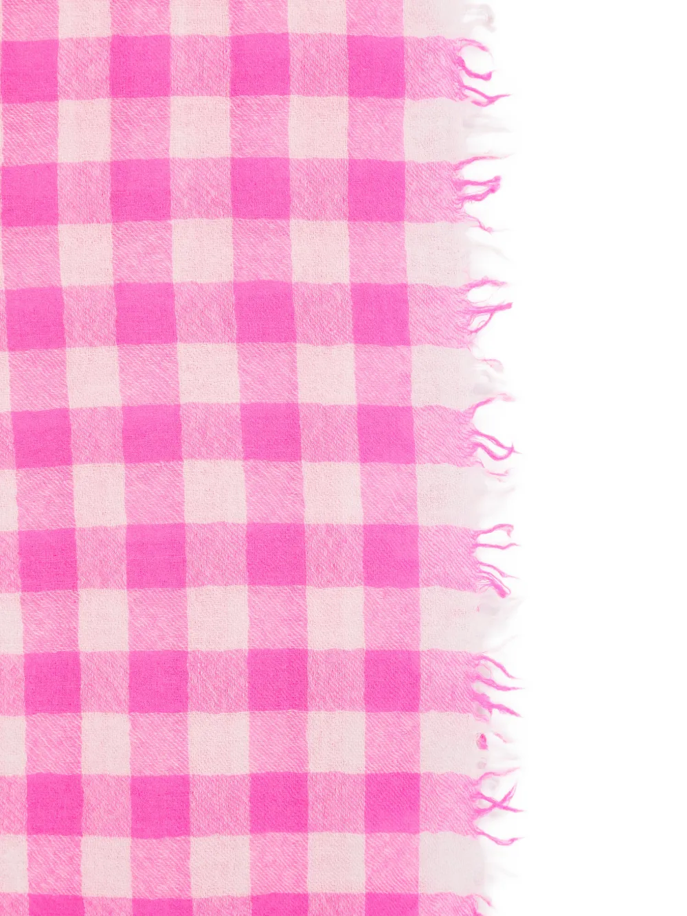  Bellerose Gingham Fringed Scarf - Pink 