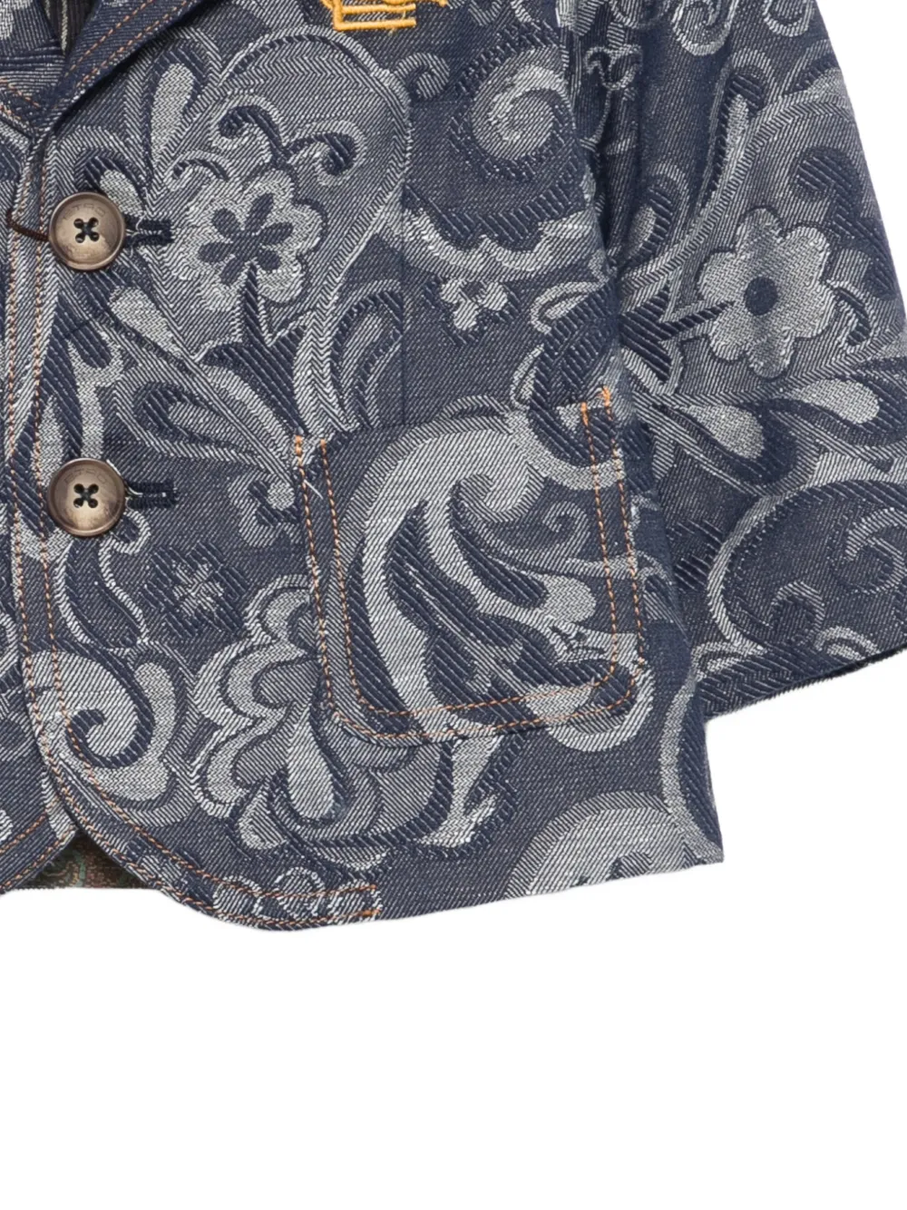  Etro Kids Paisley Button Jacket - Blue 