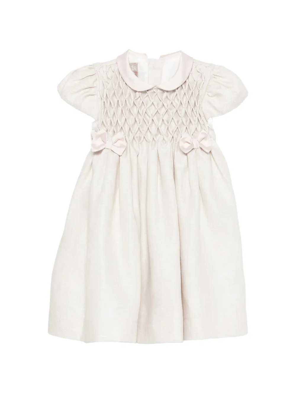 La Stupenderia smocked bow dress - Toni neutri