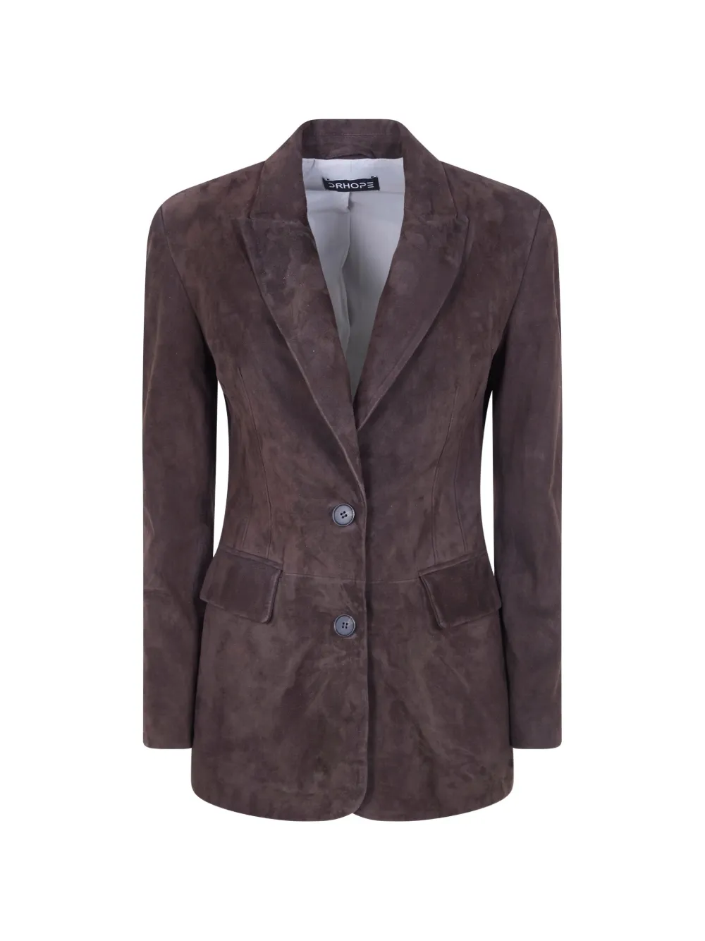 DRHOPE button suede blazer - Marrone
