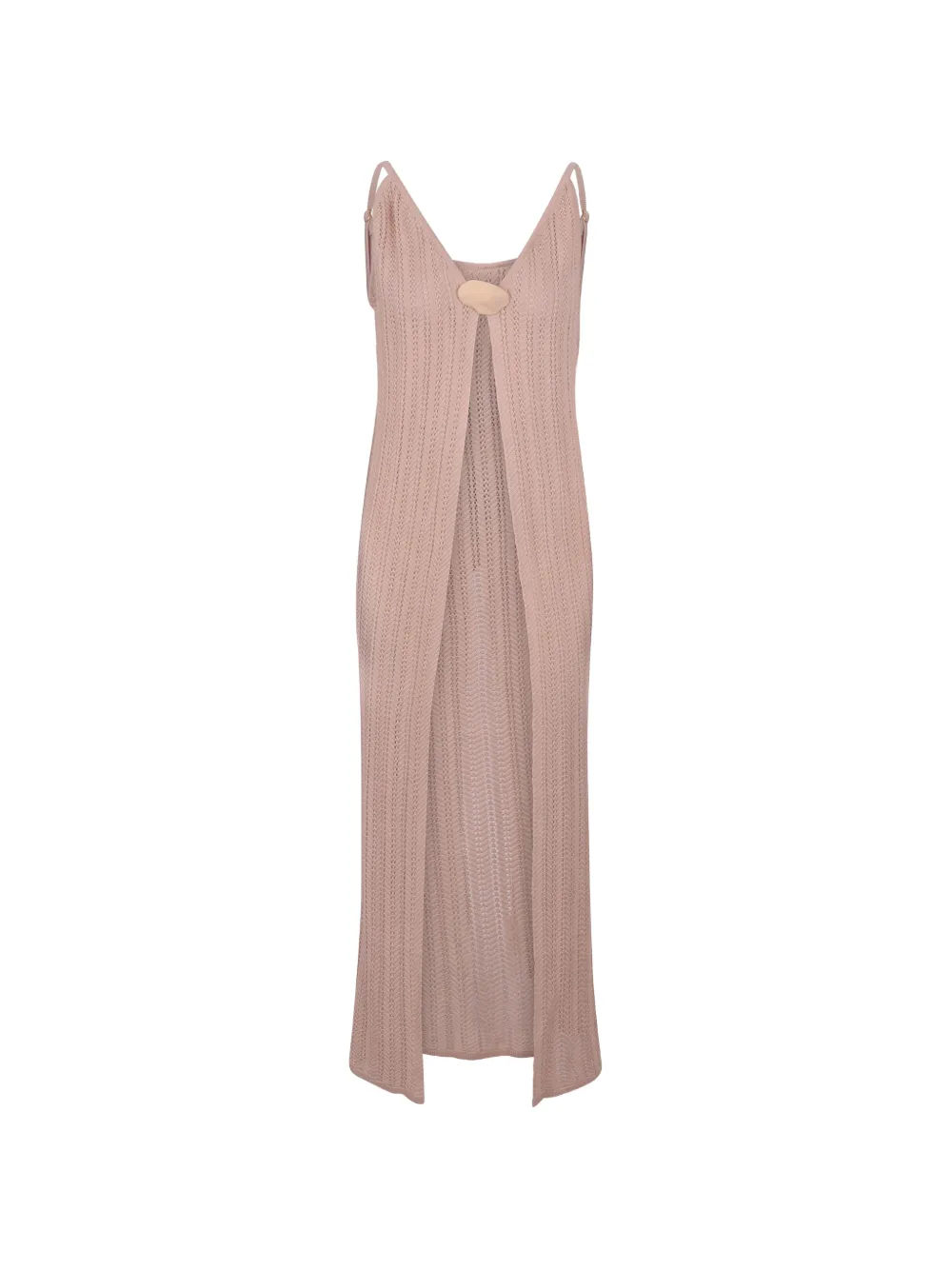 Baobab Clarissa pointelle-knit front-slit top - Nude