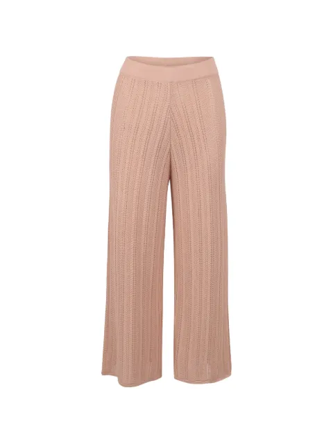 Baobab Calça wide leg de tricô pointelle